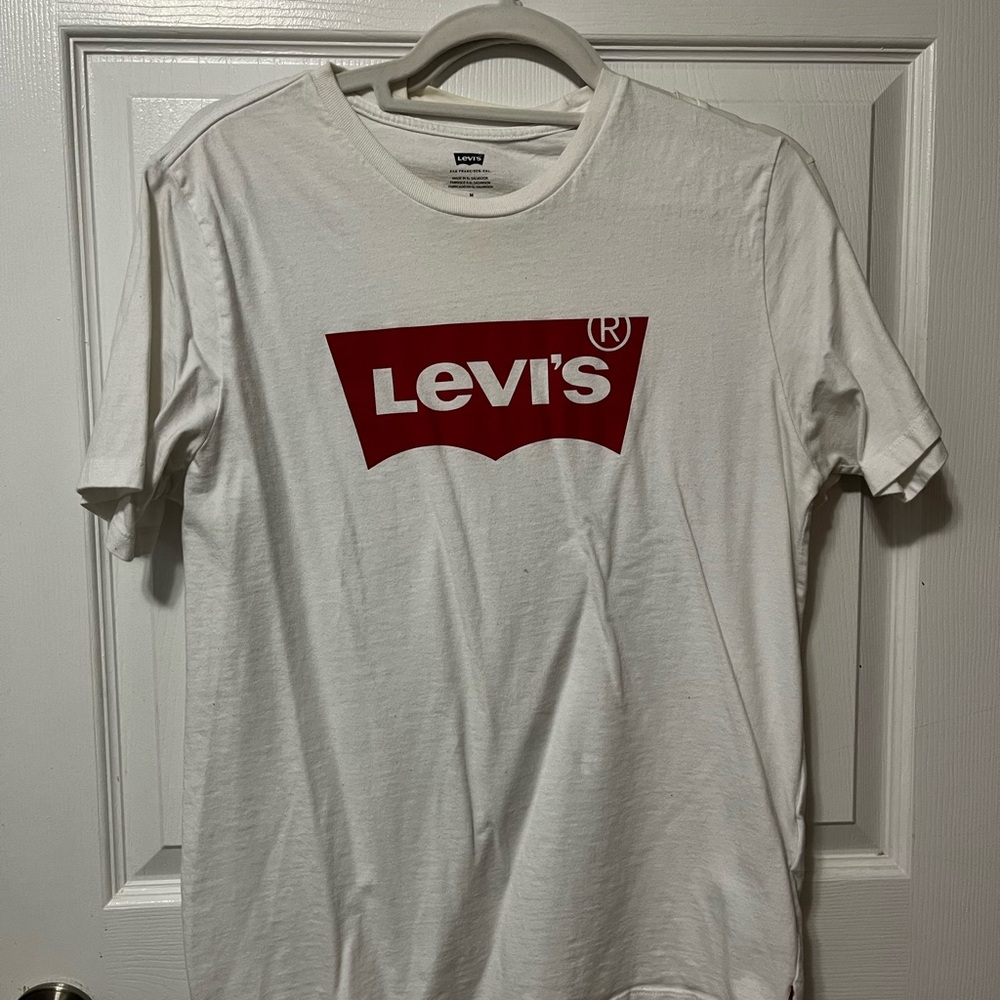 Levi's White and Red Short Sleeve Tee